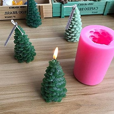 3D Christmas Tree Candle Mold MoldFun Christmas Party Silicone Mold for Fondant Fimo Clay Soap Chocolate Cake Decoration
