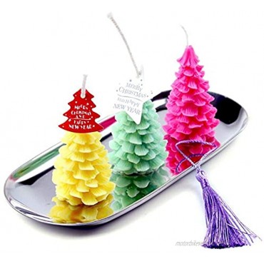 3D Christmas Tree Candle Mold MoldFun Christmas Party Silicone Mold for Fondant Fimo Clay Soap Chocolate Cake Decoration