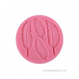 4 Cavities Feather Silicone Mold Silicone Pattern Feather Cake Cupcake Backing Mould Fondant Decorating Mold for Sugarcraft Chocolate Fondant Resin Polymer Clay Soap Making