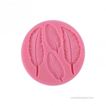 4 Cavities Feather Silicone Mold Silicone Pattern Feather Cake Cupcake Backing Mould Fondant Decorating Mold for Sugarcraft Chocolate Fondant Resin Polymer Clay Soap Making