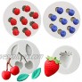 4Pcs Set Blueberry Raspberry Cherry Strawberry Cake Fondant Molds Berry Series Sugarcraft Gumpaste Silicone Mold for Chocolate Candy Cupcake Topper Decorating Polymer Clay Resin Mold