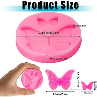 5 Pieces Butterfly Silicone Molds Mini Butterfly Fondant Molds Butterfly Polymer Clay Molds Animal Cake Baking Mold Non-stick Silicone Chocolate Mold for Cake Decorating Resin DIY Chocolate Sugar