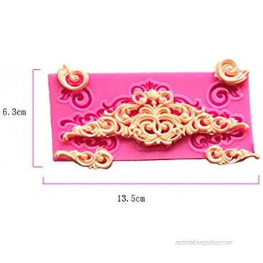 Baroque Style Curlicues Scroll Lace Fondant Silicone Mold for Sugarcraft Cake Border Decoration Cupcake Topper Jewelry Polymer Clay Crafting ProjectsSet of 7