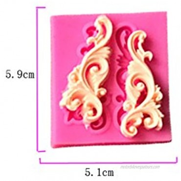 Baroque Style Curlicues Scroll Lace Fondant Silicone Mold for Sugarcraft Cake Border Decoration Cupcake Topper Jewelry Polymer Clay Crafting ProjectsSet of 7