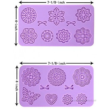 Embossing Lace Fondant Moulds Multi Circle Flowers Lace Mat Wedding Cake Decoration Tool Rattan Shaped Cupcake Mat Silicone Molds set of 5