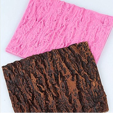 Fondant Impression Mat KOOTIPS Tree Bark texture Design Silicone Cake Decorating Supplies for Cupcake Wedding Cake Decoration Tree Bark mat