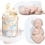 FUNSHOWCASE Sleeping Baby Fondant Silicone Molds for Cake Decoration Cupcake Topper Chocolate Soap Wax Clay 2-in-Set Around 2.4x1inch