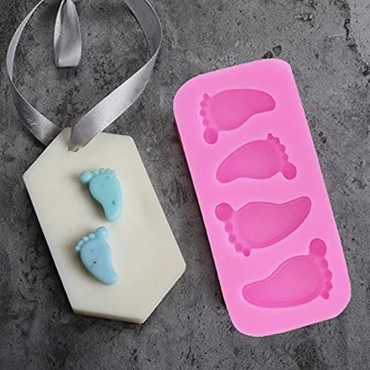 KuuGuu 6 PCS Baby Foot Prints Silicone Molds,Fondant Soap Mold Baby Shower Cake Topper Decoration DIY Baking Mould for Sugarcraft Cake Chocolate and Crafting