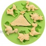 MoldFun Small Size Dinosaur Silicone Mold for Fondant Cake Cupcake Decorating Candy Gum Paste Polymer Clay 3.1x3.1x0.4 T Rex,Triceratops Plesiosaur Pterosaur Stegosaurus Included