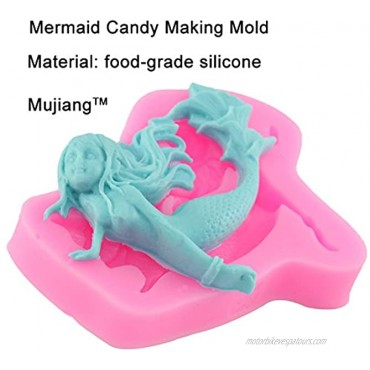 Mujiang Little Mermaid Cake Decorating Food Grade Silicone Jello Sugar Chocolate Fondant Molds