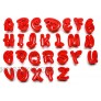 OrangeTag Letters Number Fondant Molds 26 Pcs Uppercase Letters Candy Molds Chocolate Mould Set Cake Decoration Tools & Cookie Cutters Red