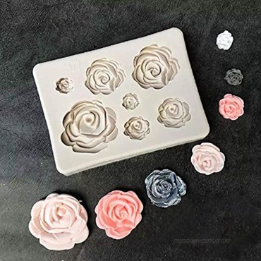 Roses Cake Fondant Mold,Roses Flower Siliconaft,Cupcake Topper,Polymer Clay,Candy Mold for Cake Decoration,Chocolate Mold Sugarcr Mold