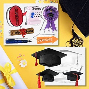 SAKOLLA Graduation Set Mold Doctoral Cap Silicone Mold Diploma Graduate Fondant Mold Cake Toppers Decorations for 2021 Graduation Celebration