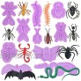 Scary Prank Fondant Silicone Molds Insects Bat Snake Sugarcraft Cake Decorating Cupcake Topper Epoxy Resin Polymer Clay Craft Projects 10-Count