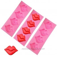 Silicone Fondant Mold Set of 3 Sexy Lips Candy Silicone Molds for Sugarcraft Cake Decoration Cupcake Topper Polymer Clay Soap Wax Making