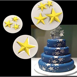 Star Silicone Mold 3pcs set 8Pcs Star 3D Stars Shape Silicone Mold Fondant Cake Mold Decorating Bakeware Christmas Cake Decoration