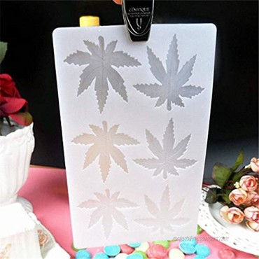 THIN and SHALLOW Marijuana Leaf Embossed Fondant Maple Silicone Mold for Chocolate Candy Gum Paste Polymer Clay Resin Kitchen Baking Sugar Craft Cake Cupcake Decorating Tools