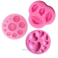 Wedding Fondant Cake Molds Set Lips,Heart and Dot Silicone Candy Mold for Cake Decoration Cupcake Topper Polymer Clay Soap Wax Making for Baby Shower Valentine's Day Party Supplies