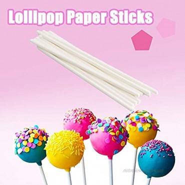200 Count White Lollipop Sticks,6-Inch Paper Sticks Sucker Stick for Cake Pops,Cupcake Toppers,Candy Melt,Chocolate,Cookie,DessertDia 3.5mm