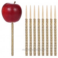 24ct Rhinestone Bling Bamboo Candy Apple Sticks 6 inch for Cake pop Chocolate Caramel Apple Skewers Buffet Party Favor Candy Making Accessories by Quotidian Gold