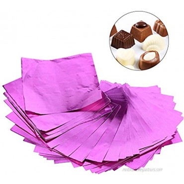Candy Wrappers 100 Pieces Chocolate Wrapping Papers 3.15 Square Foil Paper Wrappers for Candy Packaging DecorationFuchsia