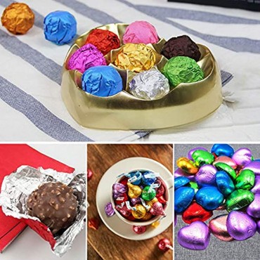 Dreamtop 800 Pieces Chocolate Candy Wrappers Square Aluminium Candy Foil Wrappers Packaging Colored Foil Sheets for DIY Homemade Chocolate Candy Party Favors Decoration，8 Colors（3.15x3.15）