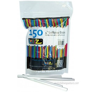 LolliZ Food Safe Creative Multipurpose 4 Lollipop Sticks Pack of 150 in re-sealable bag