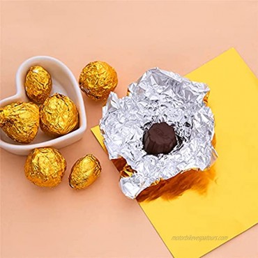 Square Golden Aluminium Foil Candy Wrappers Sugar Wraps Paper for DIY Candies and Chocolate Packaging by Party Wedding Birthday Christmas Accessories，4 by 4-Inch Gold 300-Pack