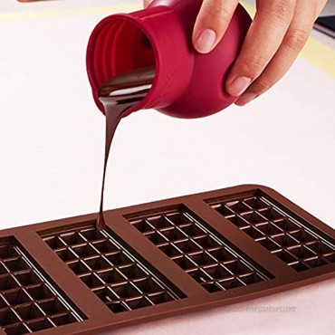 Webake Silicone Chocolate Melting Pot Microwave Melt and Pour Candy Butter Warmer for Mold Heat Sauce Syrup Cream European Standard Silicone Baking Containers Set of 2