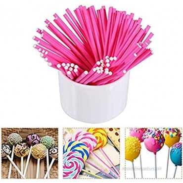 Yosoo 100pcs Lollipop Sticks,Food Safe Creative Multipurpose Lollipop Sucker Sticks 3.9inch x 0.13inch Pink