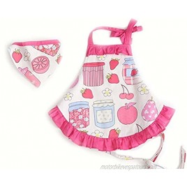 CRB Childrens Bakeware Chef Owl Girls Toddler Kids Apron with Matching Cute Headscarf Outfit Set 18 Months to 3T Apples