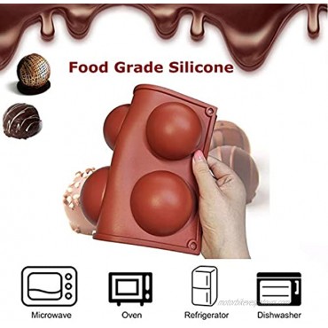 Hot Chocolate Bomb,Large 6-Cavity Semi Sphere Silicone Mold Best for Making Hot Chocolate Bomb Cake Jelly Dome Mousse2pcs