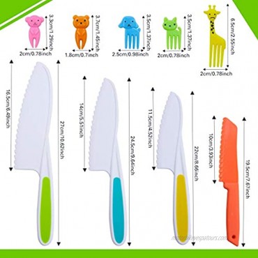Kids Knife Set,Kids Safe Knives for Lettuce,Fruit,Bread,Cake,Salad,Animals Toothpicks Kids Food Fruit Picks Forks,Lunch Bento Box Forks Picks18 Pack