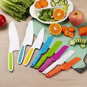 MAZYPO 8 Pieces Kids Kitchen Knife Set Plastic Knife Kids Chef Nylon Knives Children's Safe Cooking for Fruit Bread Cake Salad Lettuce Knife