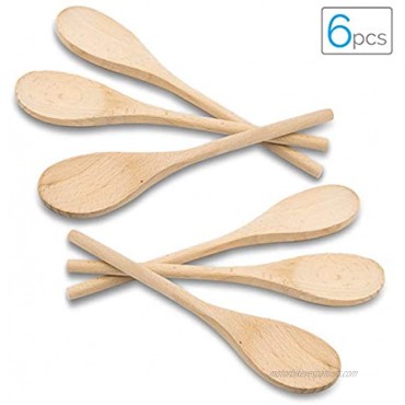 Twinklebelle Kids' Natural Solid Wood Mini Spoons for Cooking and Play 6-pc pack