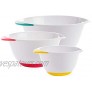 BINO 3-Piece Plastic Mixing Bowls with Pour Spout and Handles Set White Mixing Bowls for Kitchen Mixing Bowls Set Nesting Bowls Baking Bowls Baking Bowl Mixing Bowl Set Large Plastic Bowls