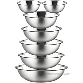 eHomeA2Z 7pc Stainless Steel Mixing Bowls Kitchen Gadgets Baking Supplies Measuring Cups 7 Multi-size