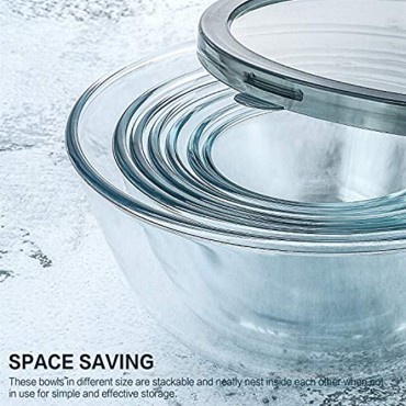 Glass Salad Bowls with Lids-14-Piece Set Salad Bowls with BPA- Free Lids Space Saving Nesting Bowls for Meal Prep Food Storage Serving Bowls -Glass bowl For Cooking Baking