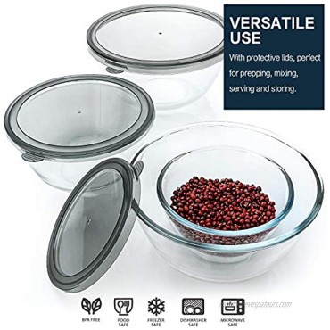 Glass Salad Bowls with Lids-14-Piece Set Salad Bowls with BPA- Free Lids Space Saving Nesting Bowls for Meal Prep Food Storage Serving Bowls -Glass bowl For Cooking Baking