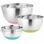 Mixing Bowl Set of 3 Mixing Bowl with Spout Stainless Steel Mixing Bowl with Non-skid Silicone Bottom Metal Bowl Kitchen Cooking Baking Bowl 1.5l  3.5L  5L