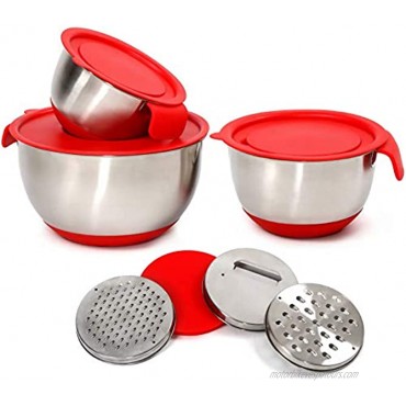 Mixing Bowls Set Kitchen Bowls for Mixing Serving & Prepping 1.5 2.5 5 QT