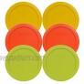 Pyrex 7201-PC Round 4 Cup Storage Container Lids for Glass Bowls 2-Butter Yellow 2-Pumpkin Orange 2-Edamame Green