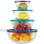 Pyrex 8-piece 100 Years Glass Mixing Bowl Set Limited Edition Assorted Colors Lids
