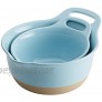 Rachael Ray Cityscapes Ceramic Mixing Bowl Set Light Blue 2-Piece -