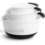 Spring Chef Mixing Bowls Set of 3 Soft Grip Non-skid With Pour Spout White 1.5 Quart 3 Quart and 5 Quart
