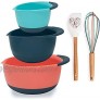 Vibrant Plastic Mixing Bowl Sets For Kitchen Prep Bowls Set Includes Silicone Spatula & Silicone Whisk Features a Non-Slip Batter Bowl with Handle and Spout Plastic Mixing Bowls for Kitchen