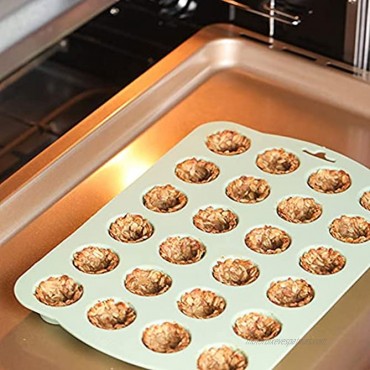 24 Cups Silicone Mini Cupcakes Muffin Pan Mini Muffin Pans Nonstick 100% Silicone Mini Muffin Tin Cupcake Baking Cups