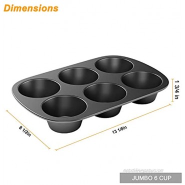 3 Pack Nonstick Muffin Pan Carbon Steel Cupcake Pan Easy to Clean and Perfect for Making Muffins or Cupcakes 6 Cup Jumbo