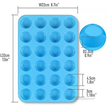 Cozihom Silicone Muffin Pan Cupcake Pan 24 Cups Food Grade Egg Muffin Baking Silicone Molds Non-stick 3 Pcs