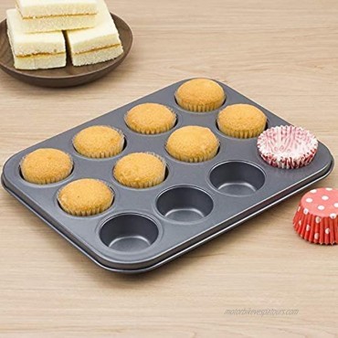 Cupcake Pans,12-Cup Muffin Pans Nonstick Bakeware,Carbon Steel Muffin Tin 12-Cup